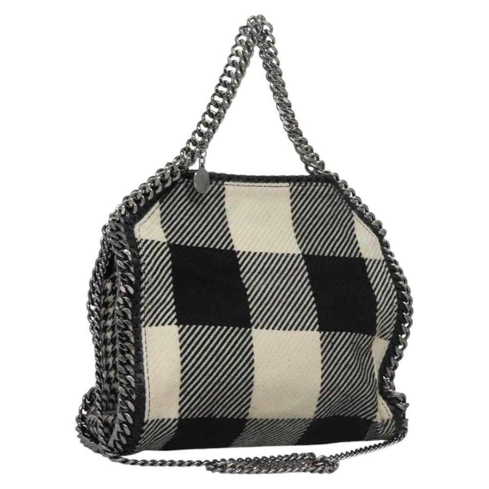 Stella MacCartney Chain Hand Bag Cotton 2way Black Auth BA579